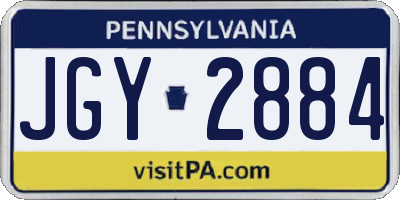 PA license plate JGY2884