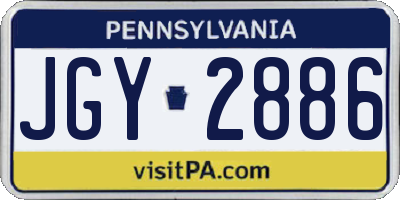PA license plate JGY2886