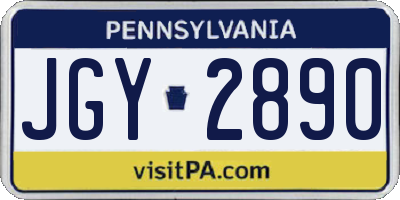 PA license plate JGY2890