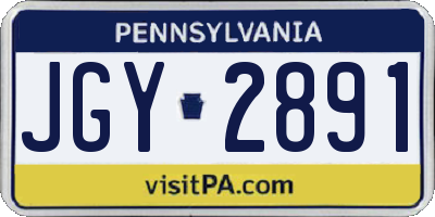 PA license plate JGY2891