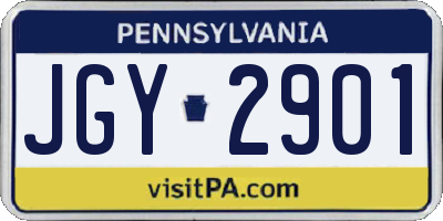 PA license plate JGY2901