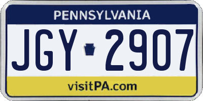 PA license plate JGY2907