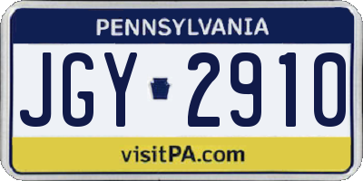 PA license plate JGY2910
