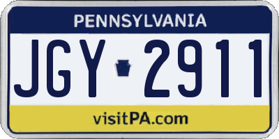PA license plate JGY2911