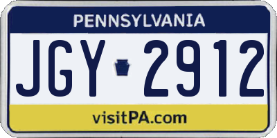 PA license plate JGY2912