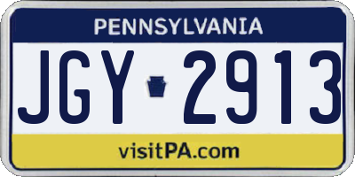 PA license plate JGY2913