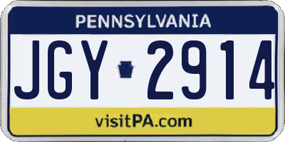 PA license plate JGY2914