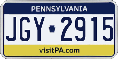PA license plate JGY2915