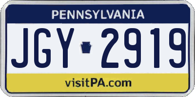PA license plate JGY2919