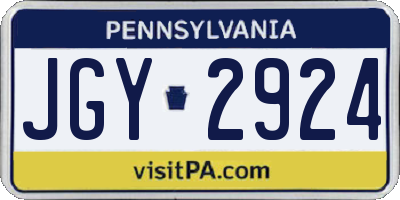 PA license plate JGY2924