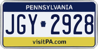 PA license plate JGY2928