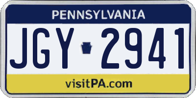 PA license plate JGY2941