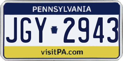 PA license plate JGY2943
