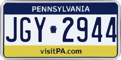 PA license plate JGY2944