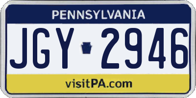 PA license plate JGY2946