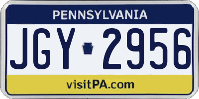 PA license plate JGY2956