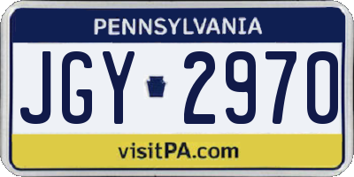 PA license plate JGY2970