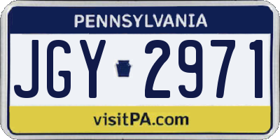 PA license plate JGY2971
