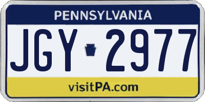 PA license plate JGY2977