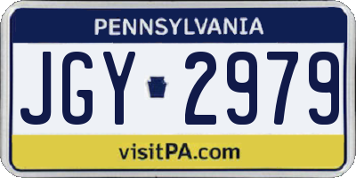 PA license plate JGY2979