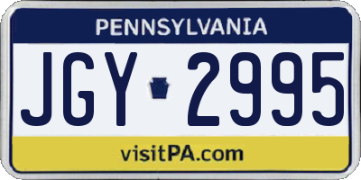 PA license plate JGY2995