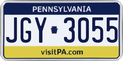 PA license plate JGY3055