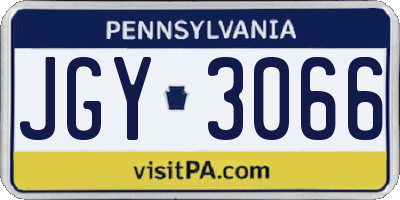 PA license plate JGY3066