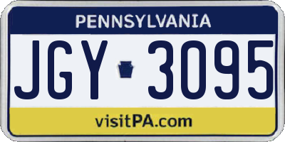 PA license plate JGY3095