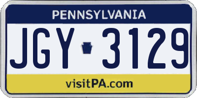 PA license plate JGY3129