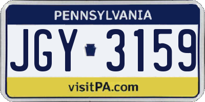 PA license plate JGY3159