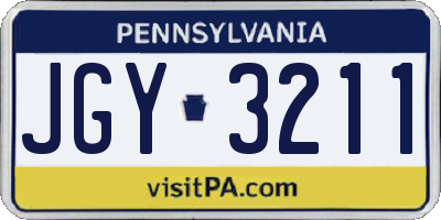 PA license plate JGY3211