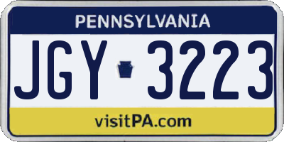 PA license plate JGY3223