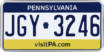 PA license plate JGY3246