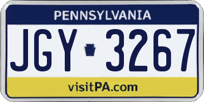 PA license plate JGY3267