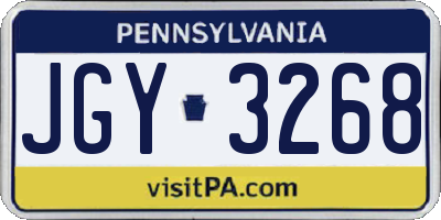 PA license plate JGY3268