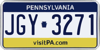 PA license plate JGY3271