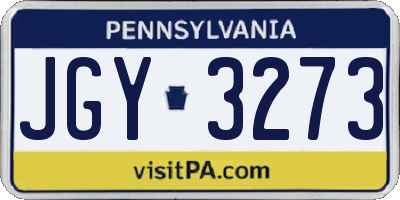 PA license plate JGY3273