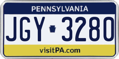 PA license plate JGY3280