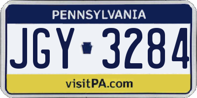 PA license plate JGY3284