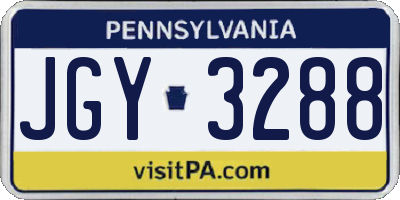 PA license plate JGY3288