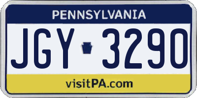 PA license plate JGY3290