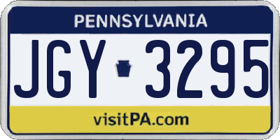 PA license plate JGY3295