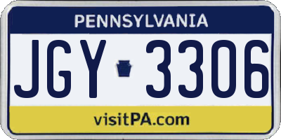PA license plate JGY3306