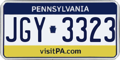 PA license plate JGY3323