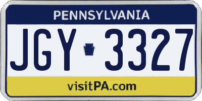 PA license plate JGY3327