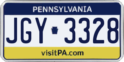 PA license plate JGY3328