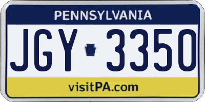 PA license plate JGY3350