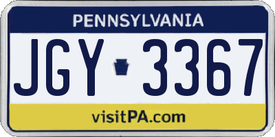PA license plate JGY3367