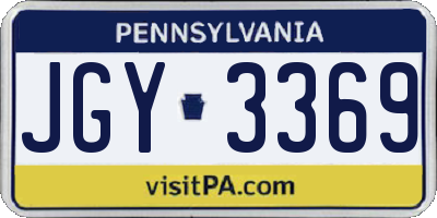 PA license plate JGY3369