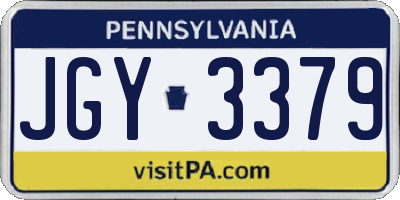 PA license plate JGY3379